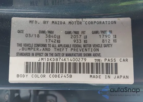 2019 Mazda Cx-3 Sport from USA, damaged, VIN JM1DKDB74K1400279